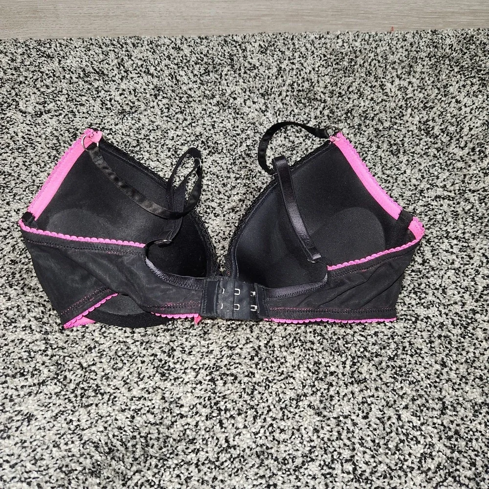 Vtg Y2K Victoria's Secret Sexy Little Things Striped Bra 34D Padded Push-up Pink